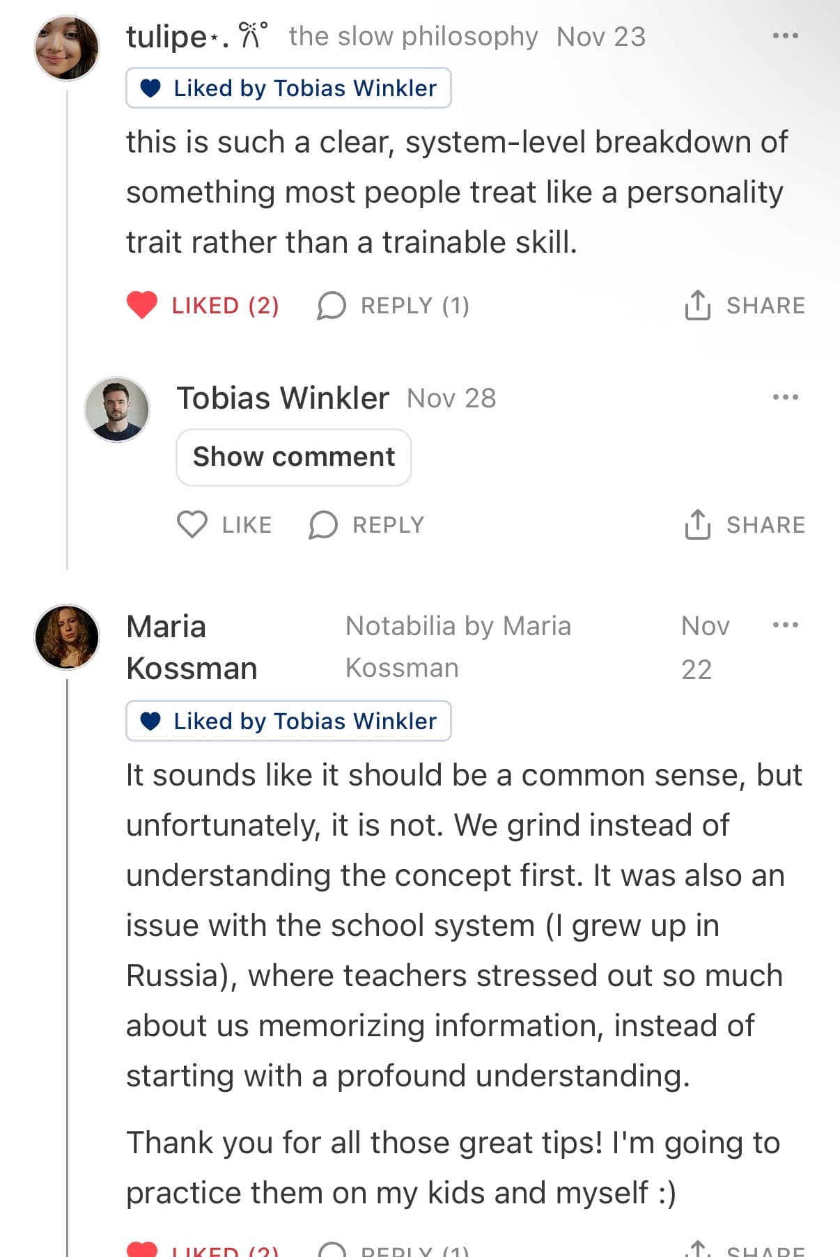 Reader response #11 to the Output Theory newsletter