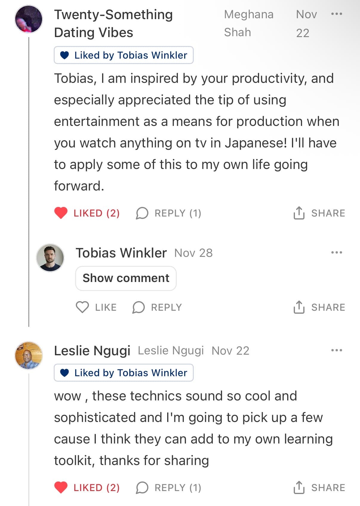 Reader response #12 to the Output Theory newsletter
