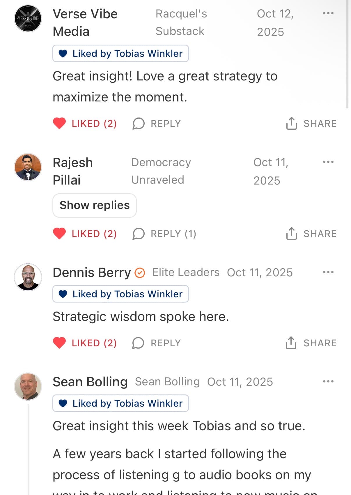 Reader response #20 to the Output Theory newsletter