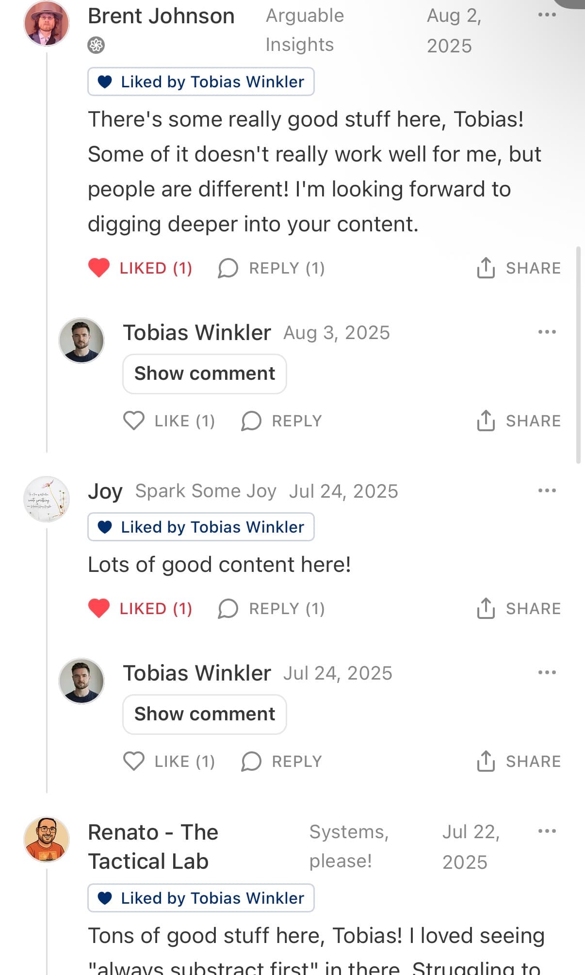 Reader response #22 to the Output Theory newsletter