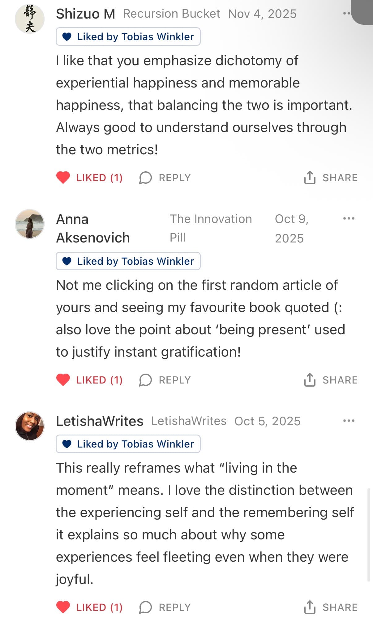 Reader response #25 to the Output Theory newsletter
