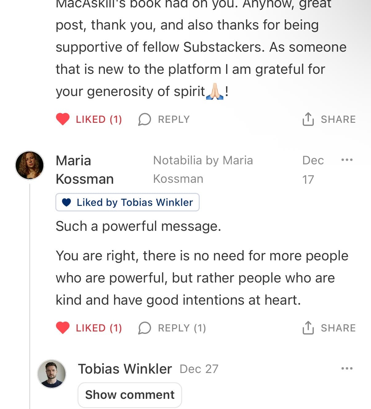 Reader response #29 to the Output Theory newsletter