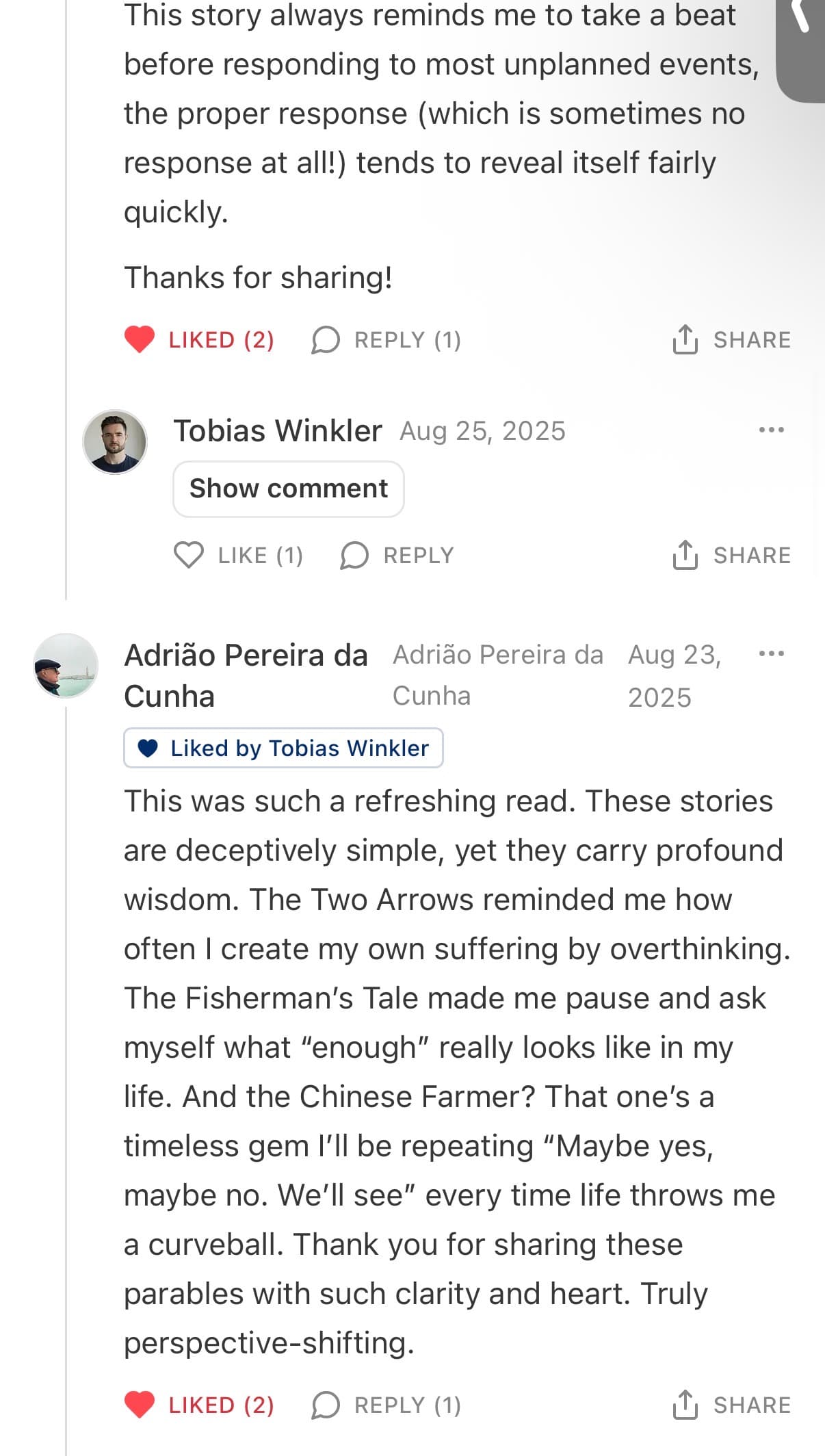 Reader response #34 to the Output Theory newsletter