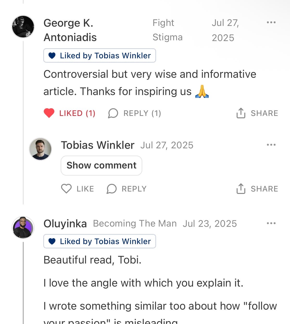 Reader response #39 to the Output Theory newsletter